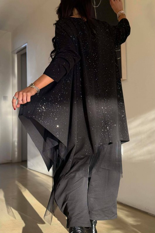 Celeste Tulle Top Black